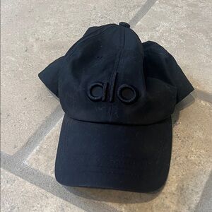 ALO Yoga Black Embroidered Logo Cap